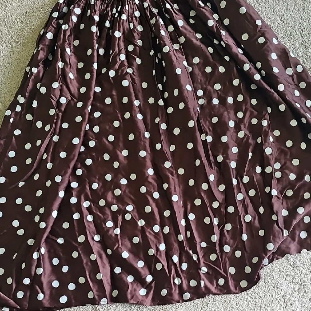 LOFT Brown and White Polka Dot Womens Dress - Picture 6 of 9